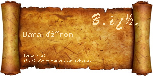 Bara Áron névjegykártya